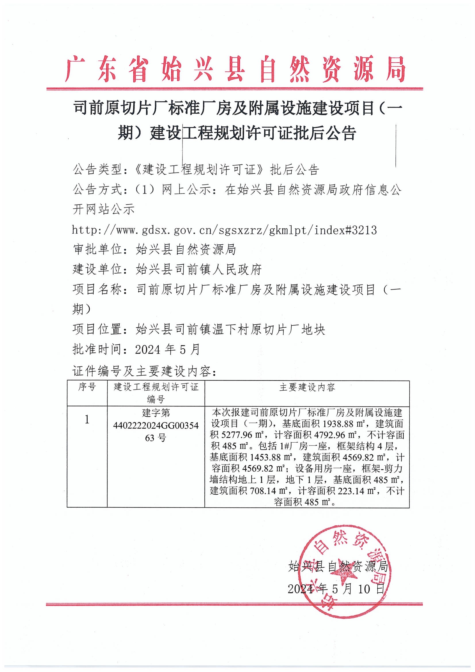 5.14司前原切片厂标准厂房及附属设施建设项目（一期）建设工程规划许可证批后公告.jpg
