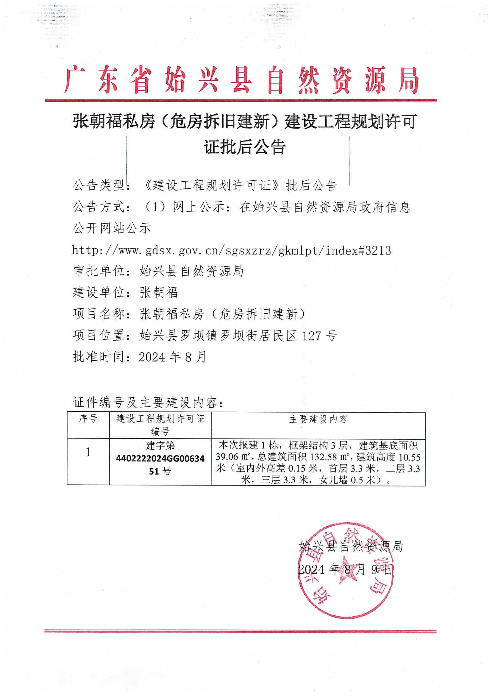张朝福私房（危房拆旧建新）建设工程规划许可证批后公告.jpg