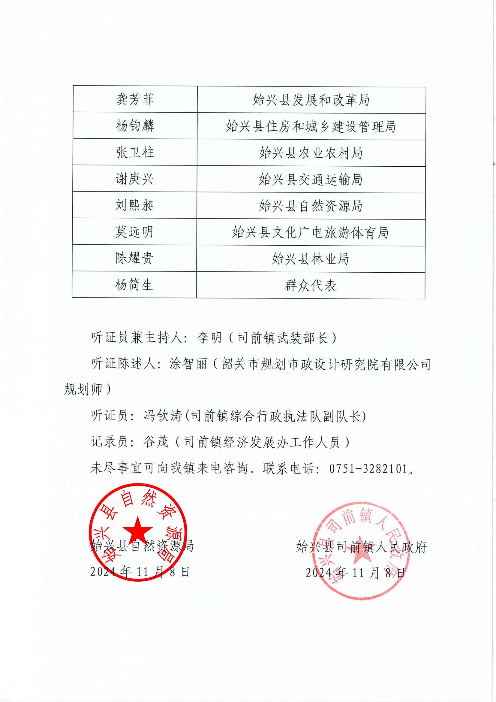 关于《始兴县司前镇国土空间总体规划(2021-2035年)》听证会参加人员名单的公示 (1)_01.jpg