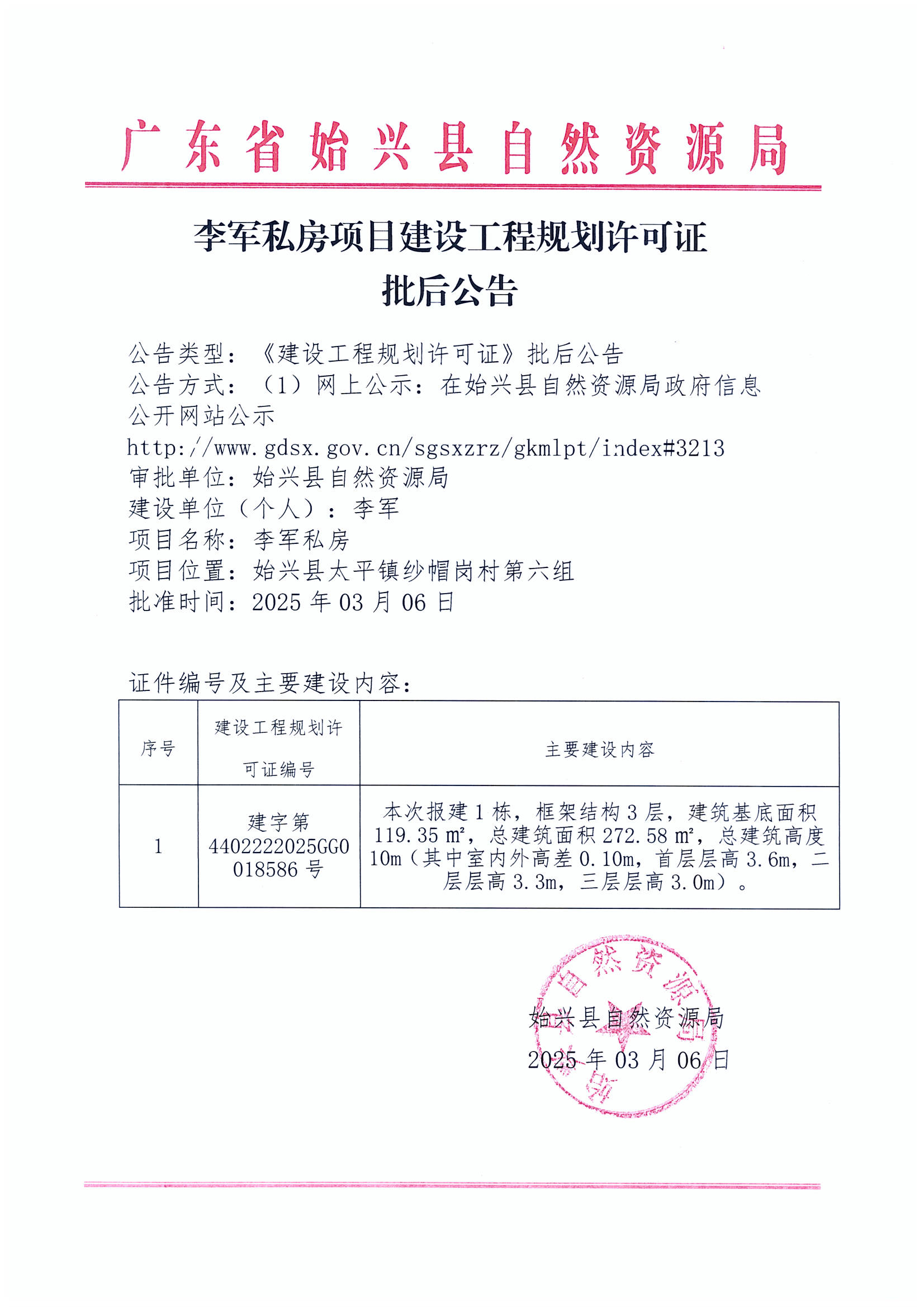 李军私房办理《建设工程规划许可证》批后公告.jpg