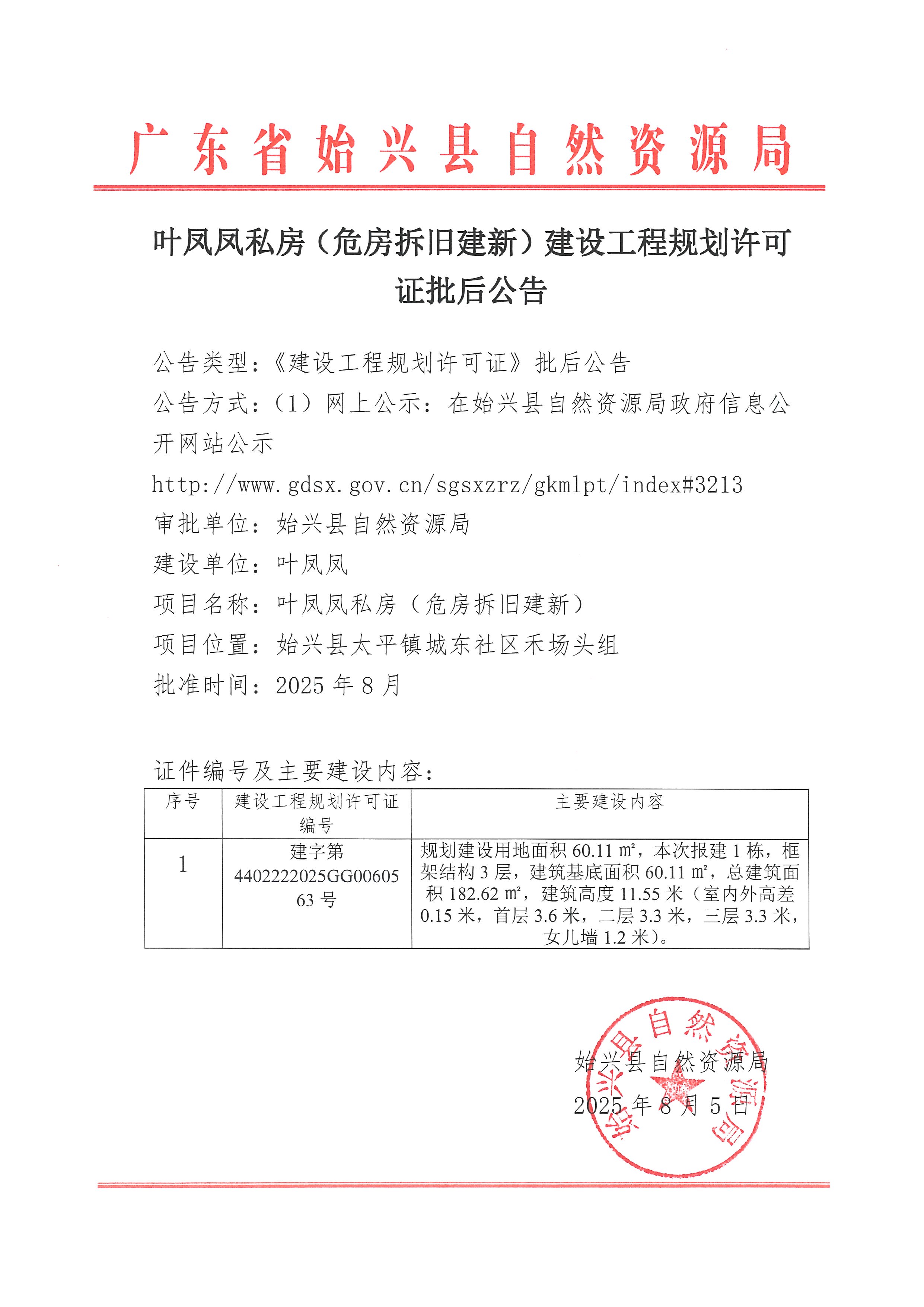 叶凤凤私房（危房拆旧建新）建设工程规划许可证批后公告.jpg