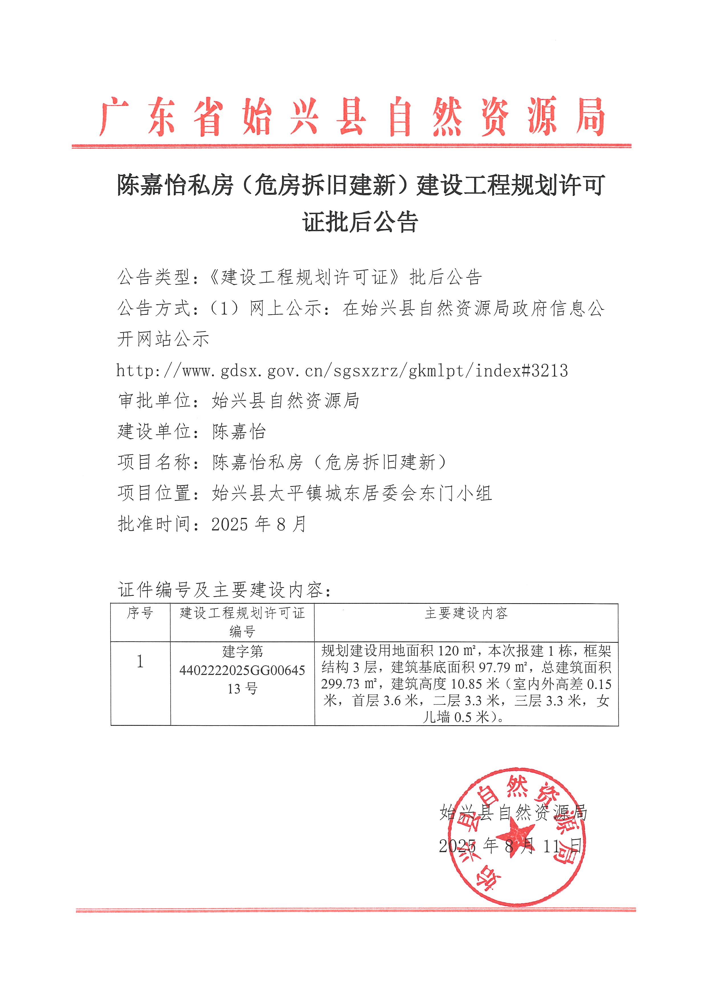 陈嘉怡私房（危房拆旧建新）建设工程规划许可证批后公告.jpg